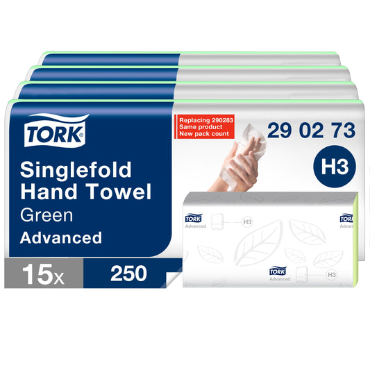 TORK Papierhandtücher 290273 H3 Advanced C&C Zick-Zack-Falzung 2-lagig 3.750 Tücher