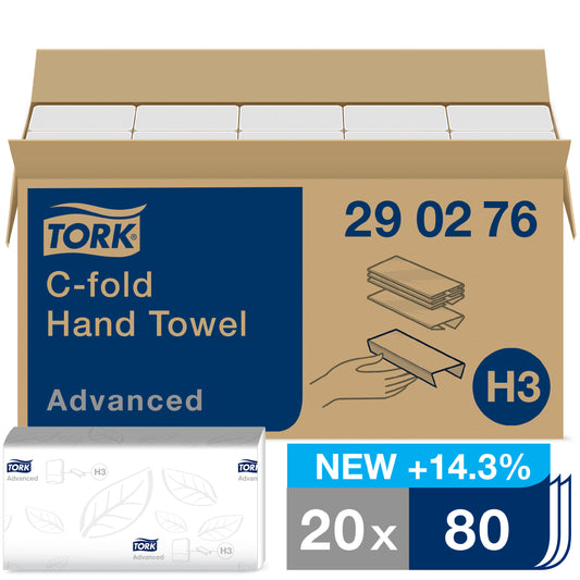TORK Papierhandtücher 290276 H3 Advanced Lagen-Falzung 2-lagig 1.600 Tücher