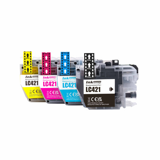 4 kompatible Druckerpatronen von Wechselfaul als Ersatz für Brother LC-421 LC421