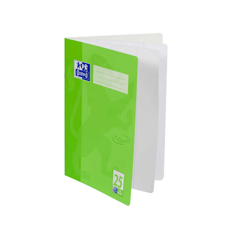 OXFORD Schulheft Touch Lineatur 25 liniert Außenrand, A4, grün, Sie erhalten 3 Hefte