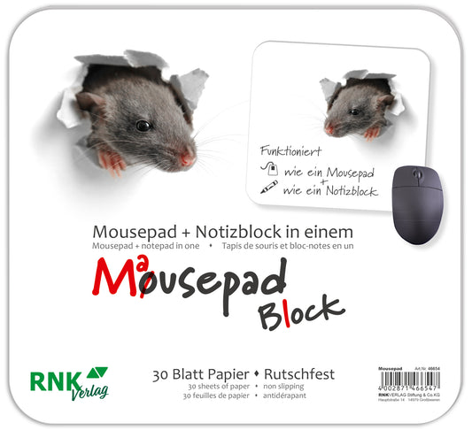 Mousepad - Block "Mausi" Maße (BxH): 240 x 220 mm, 30 Blatt