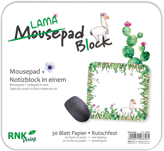 Mousepad - Block "Lama" Maße (BxH): 240 x 220 mm, 30 Blatt