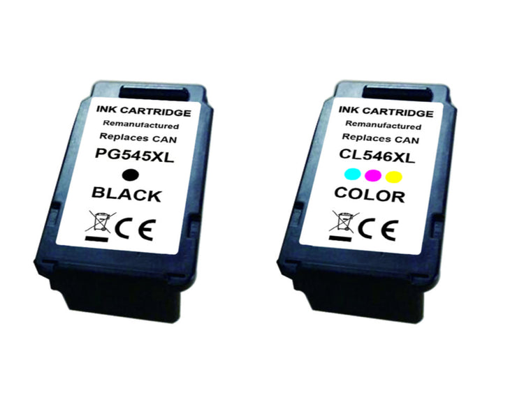 2 XL Druckerpatronen von Wechselfaul als Ersatz für Canon PG-545XL black CL-546XL color
