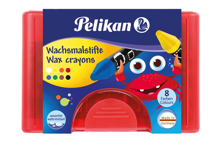8 Pelikan 665/8 Wachsmalstifte farbsortiert, wasserfest