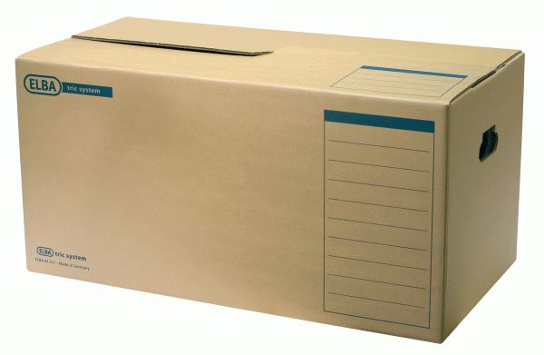 ELBA 100421124 Umzugskarton tric system 10er Pack für Ordnerfüllungen, Aufbewahrungs- und Transportbox Archivschachtel Archivbox