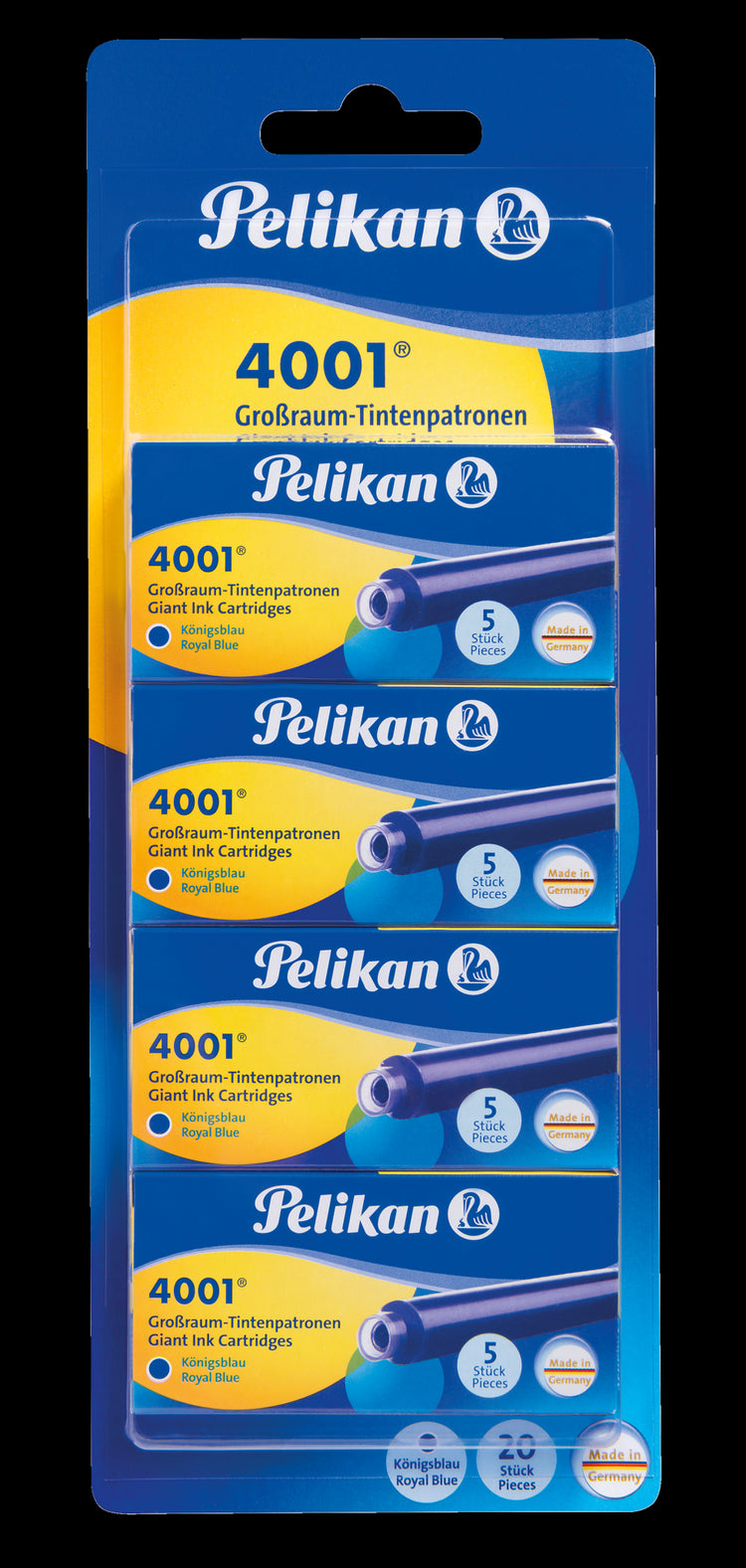 Pelikan 4001 Tintenpatronen für Füller königsblau 4x 5 St.