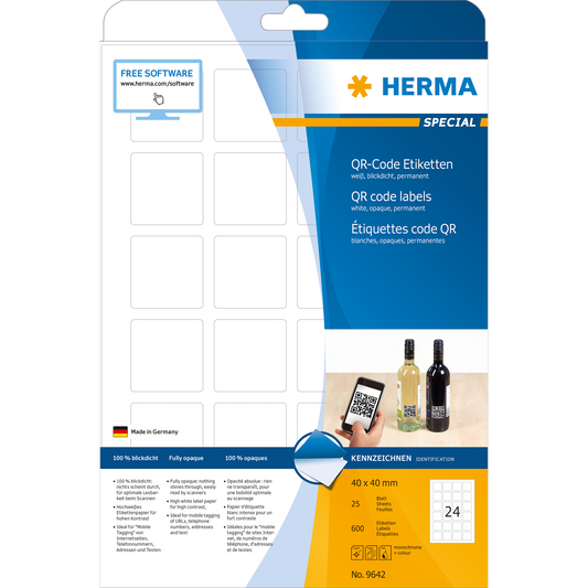 600 HERMA QR-Code-Etiketten 9642 weiß