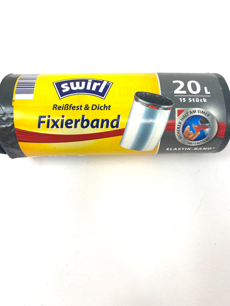 Swirl® 15 Fixierband-Müllbeutel 20l , schwarz