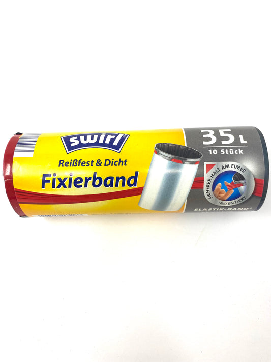 Swirl® 10 Fixierband-Müllbeutel 35,0 l schwarz