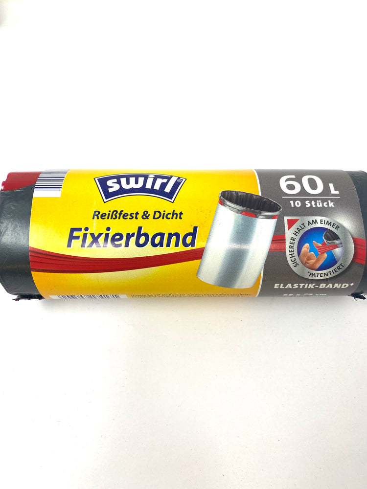 Swirl® 10 Fixierband-Müllbeutel 60,0 l schwarz