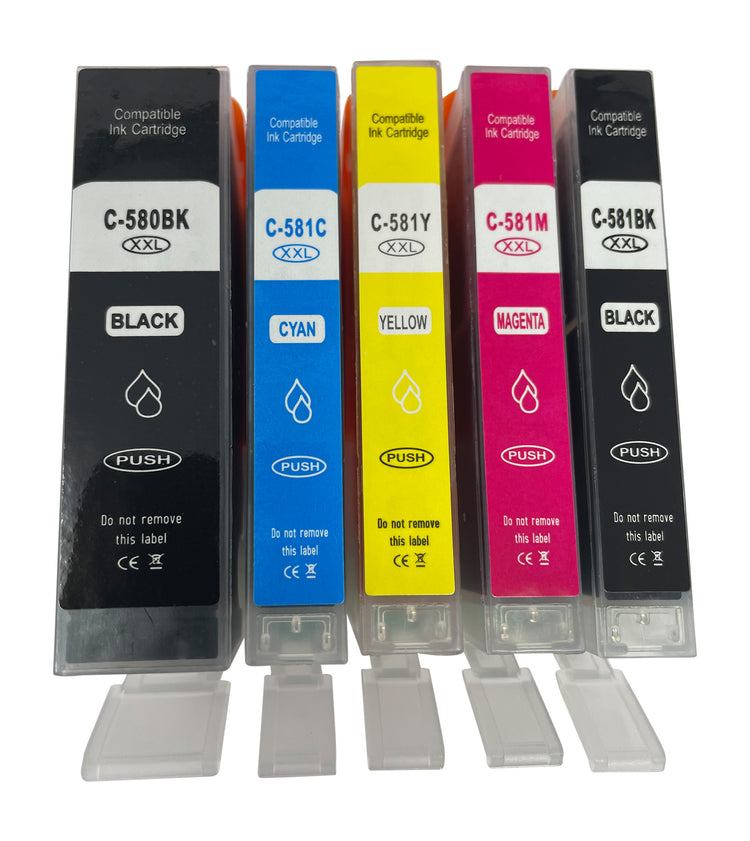 XXL kompatible Druckerpatronen von Wechselfaul als Ersatz für Canon PGI-580 CLI-581 freie Farbwahl