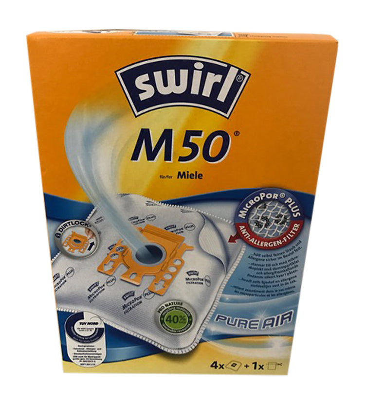 4 Staubsaugerbeutel Swirl M50 M 50 für Miele