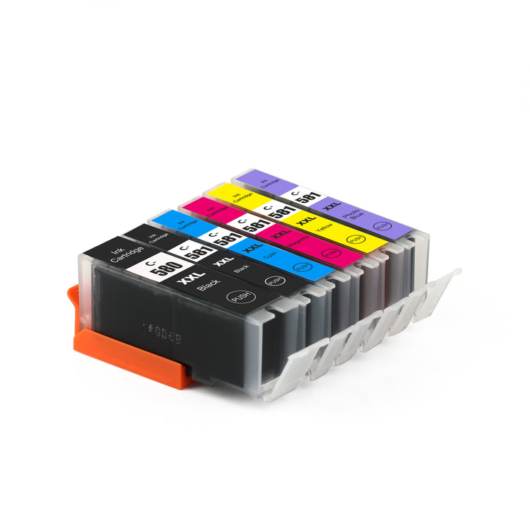 XXL kompatible Druckerpatronen von Wechselfaul als Ersatz für Canon PGI-580 CLI-581 freie Farbwahl