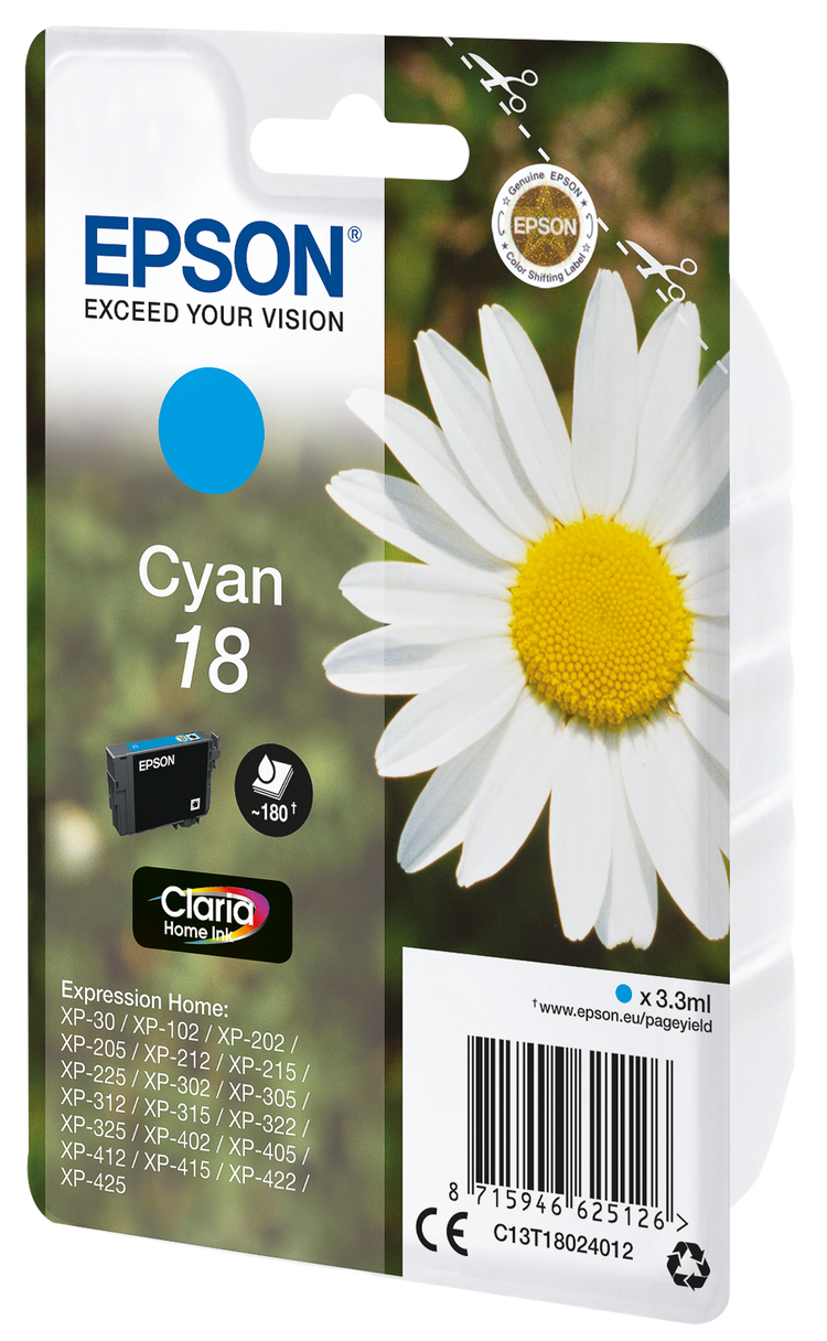 EPSON 18 / T1802 cyan Tintenpatrone