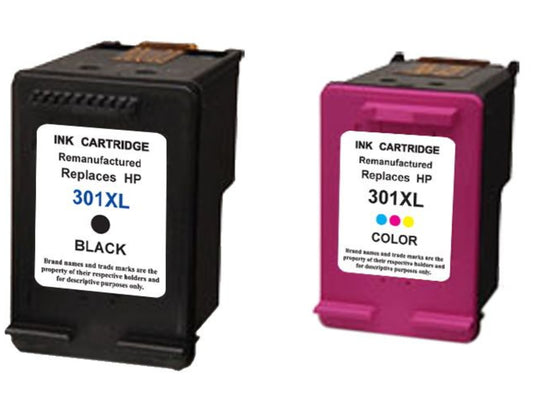 2 XL Druckerpatronen von Wechselfaul als Ersatz für HP 301XL black 301XL color