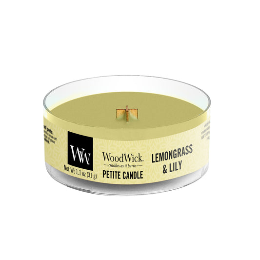WoodWick Lemongrass & Lily Petite Kerze mini 31g Brenndauer bis zu 8 Std