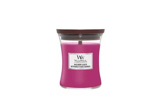 WoodWick Wild Berry & Beets, knisternde Kerze medium, 275g Brenndauer bis zu 60 Std NEUE FRÜHLINGSDÜFTE EDITION