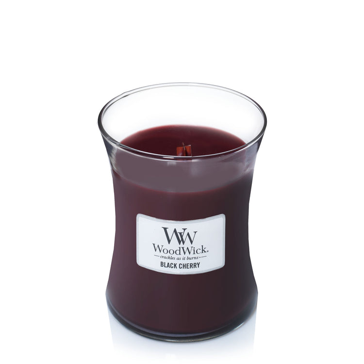 WoodWick knisternde Kerze Black Cherry Medium bis zu 60 Std Brenndauer