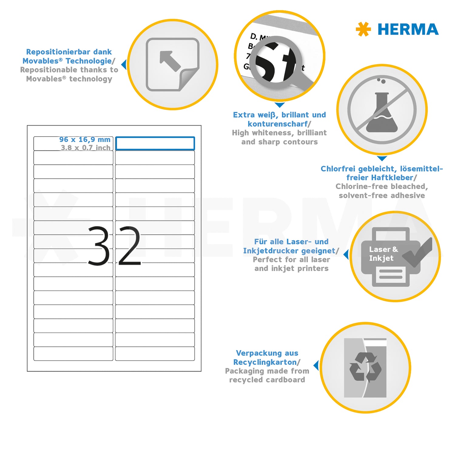 800 HERMA Etiketten 4209 weiß