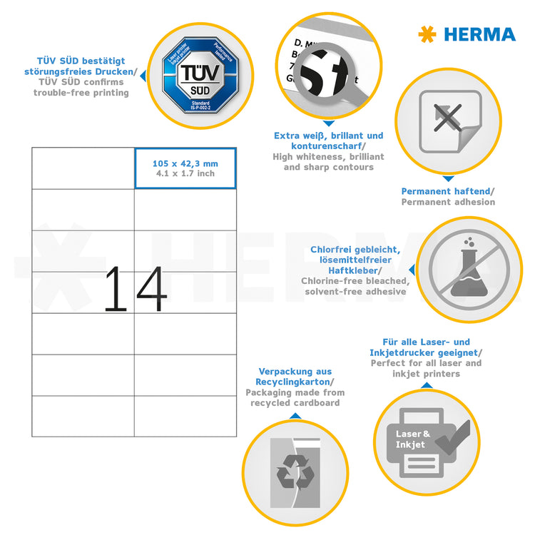 350 HERMA Etiketten 5057 weiß