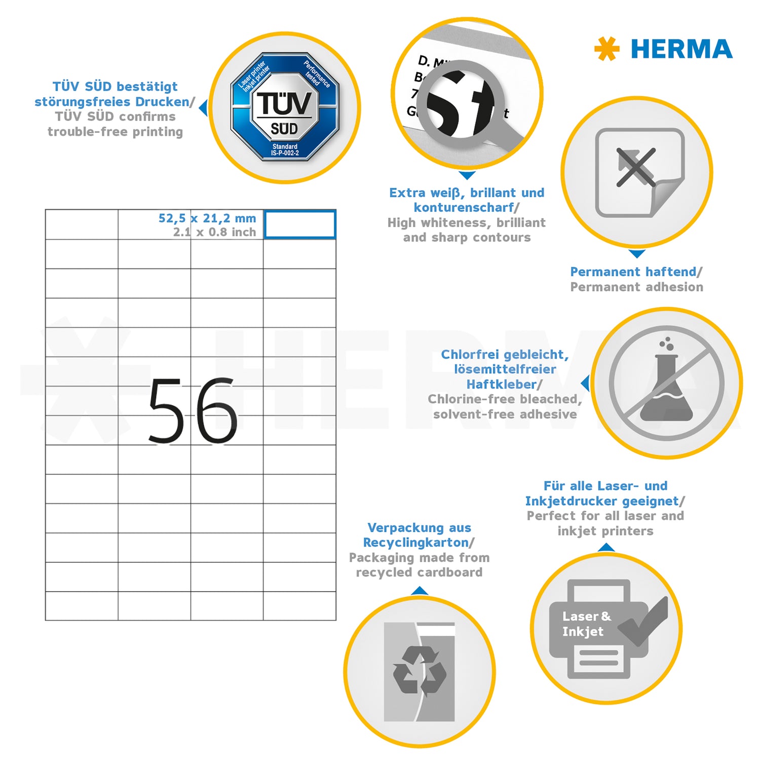 5.600 HERMA Etiketten 4273 weiß