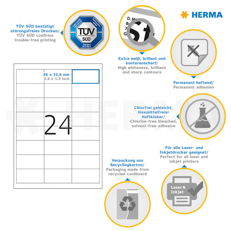 600 HERMA Etiketten 5053 weiß