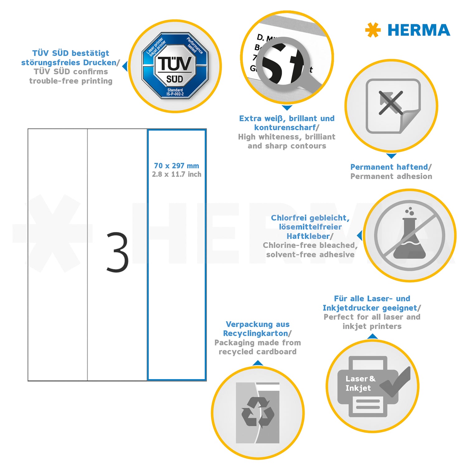 300 HERMA Etiketten 4657 weiß