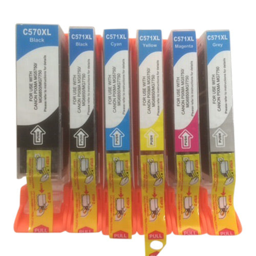 6 XL kompatible Druckerpatronen von Wechselfaul als Ersatz für Canon PGI-570 CLI-571 black, photoblack, cyan, yellow, magenta, grau