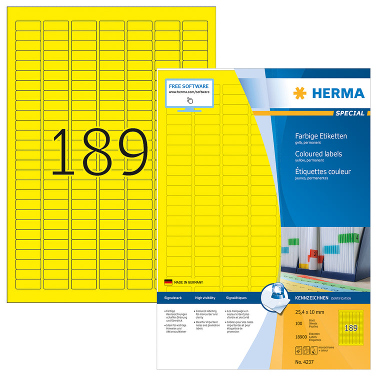 18.900 HERMA Etiketten 4237 gelb