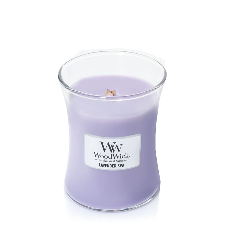 WoodWick knisternde Kerze Lavender Spa medium bis zu 60 Std Brenndauer
