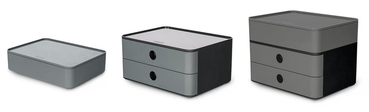 HAN Schubladenbox Smart Box plus ALLISON granite grey DIN A5 mit 3 Schubladen