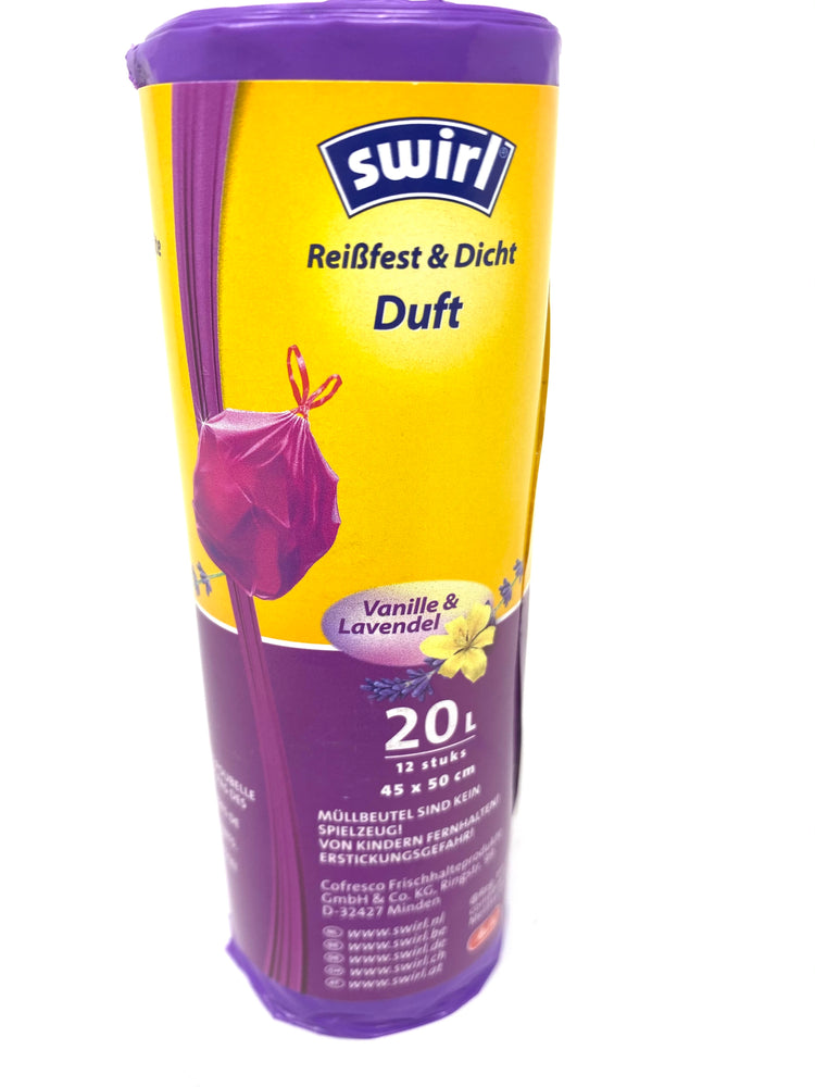 Swirl® 12 Duft-Müllbeutel 20,0 l mit Lavendel-Vanille Duft, lila